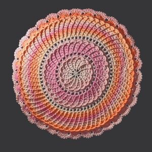 Handmade Crochet Sherbet Bed Doily